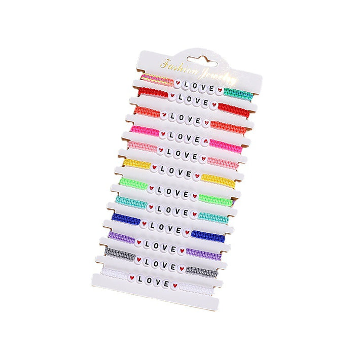 Wholesale Acrylic 26 Letter Braided Set Adjustable Colorful Braided Rope Bracelet JDC-BT-ZengZ010