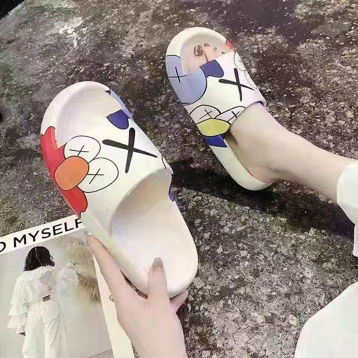 Wholesale cute cow slippers stepping on shit feeling home sandals JDC-SP-RongF001