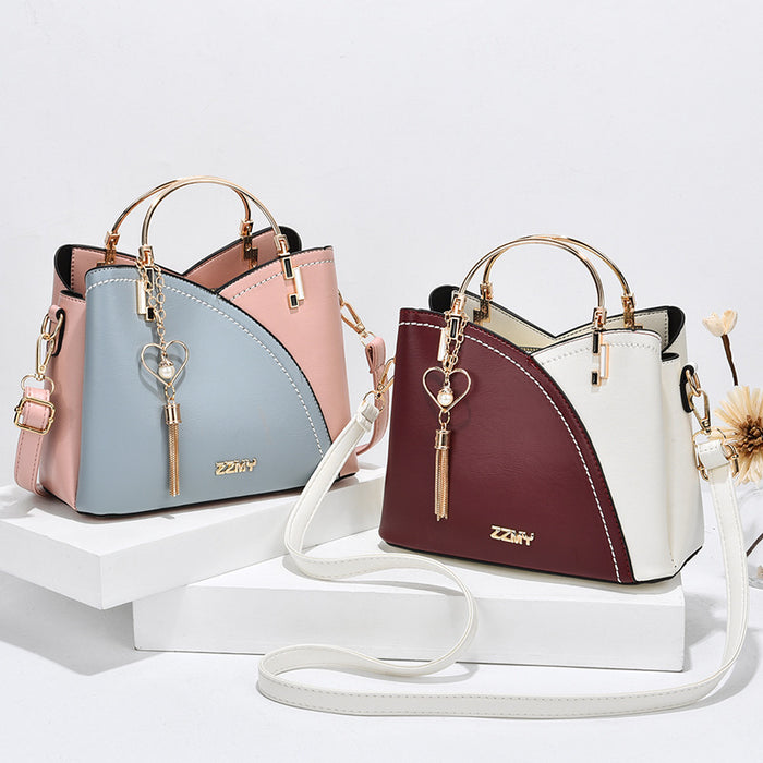 Wholesale  Shoulder Bags PU Leather Handbag Large Capacity Messenger Contrast Color JDC-SD-Shichen008