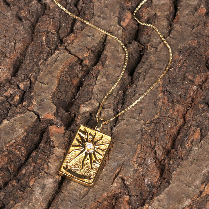 Wholesale Necklaces Copper Solomon Tarot Square JDC-NE-PREMTIANY001