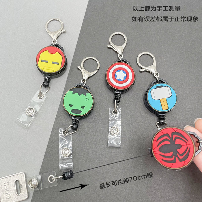 Wholesale Keychains Plastic Silicone Cute Cartoon Retractable Pull Buckle Round Cable Puller (M) MOQ≥2 JDC-KC-DKWH002