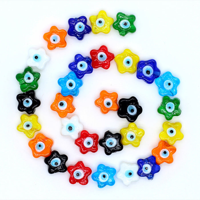 Wholesale Pendant Glass Beads Colorful Flowers Devil's Eye DIY String Beads MOQ≥2 JDC-PT-BiLai004