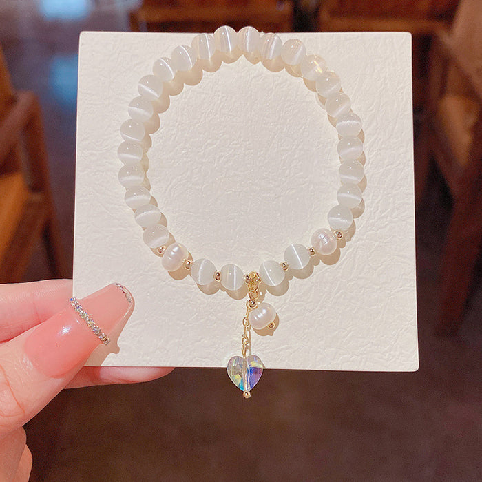 Brazalete al por mayor Opal Pearl Crystal Love Pendse Hand Jewelry JDC-BT-Hanj041
