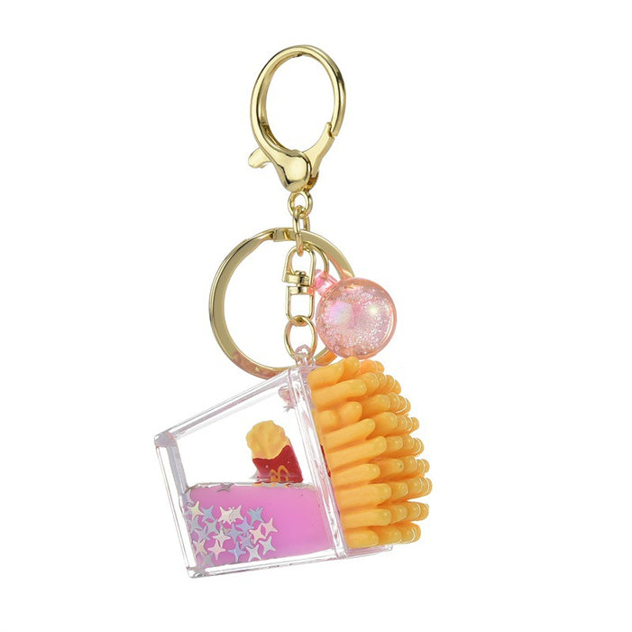 Wholesale Keychains For Backpacks Acrylic French Fries Burger Into Oil Key Chain JDC-KC-YPin018