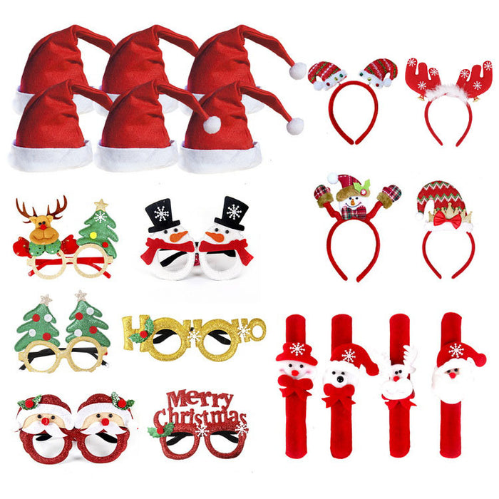 Decoraciones al por mayor Dirección de tela de polvo de plástico Ornamentos de Navidad no tejidos Gafas MOQ≥2 JDC-DCN-Pinjian001