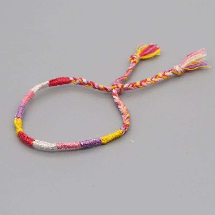 Wholesale Handmade Original Cotton Thread Pure Hand Woven Boho Color Bracelet JDC-BT-HeY017