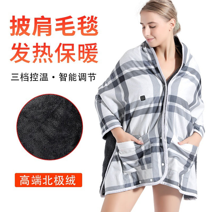 Wholesale Heating Blanket Rechargeable Coral Fleece Warm Electric Heating Shawl MOQ≥2 JDC-BK-Wotu001