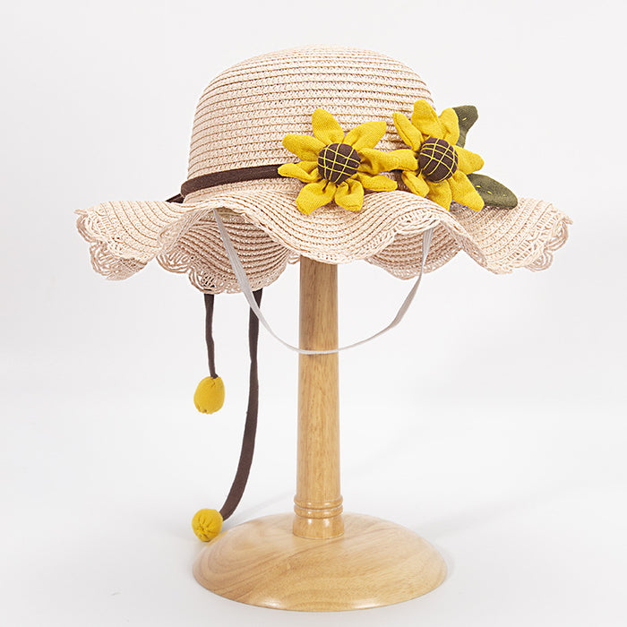Wholesale Children Sunflower Papyrus Sun Protection Hat Straw Hat JDC-SH-ZYuan006