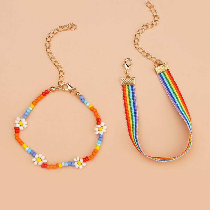 Wholesale Color Rice Bead Bracelet Rainbow Color Stretch Beads JDC-BT-YingH004