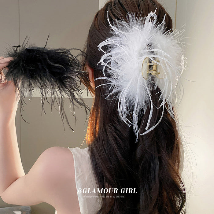 Wholesale Hair Clips Acrylic Feather Fall Winter JDC-HC-BY031