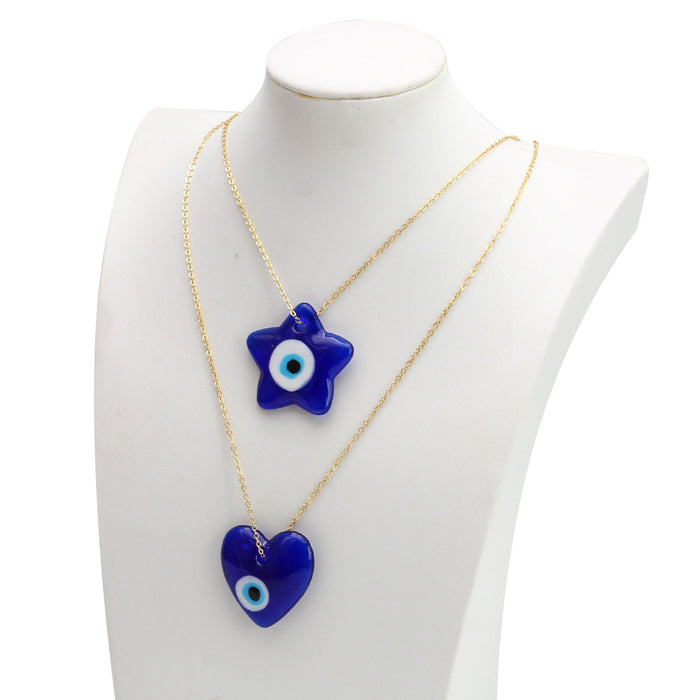 Wholesale Necklace Glass Love Pentagram Evil Eye MOQ≥2 JDC-NE-BaiDing008