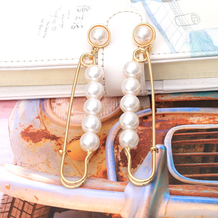 Jewelry WholesaleWholesale long style paper clip pearl earrings JDC-ES-MY260 Earrings 曼茵 %variant_option1% %variant_option2% %variant_option3%  Factory Price JoyasDeChina Joyas De China