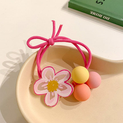 Wholesale hair rope plastic/resin cartoon flowers for kids JDC-HS-Ctian001