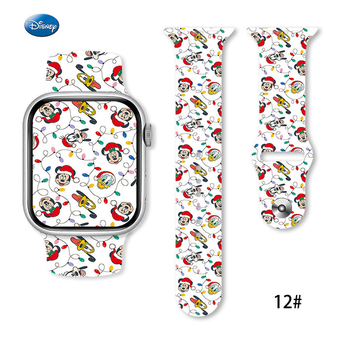 Wholesale Christmas Cartoon Silicone Strap Suitable for Apple Watch Strap JDC-WD-NuoQi001