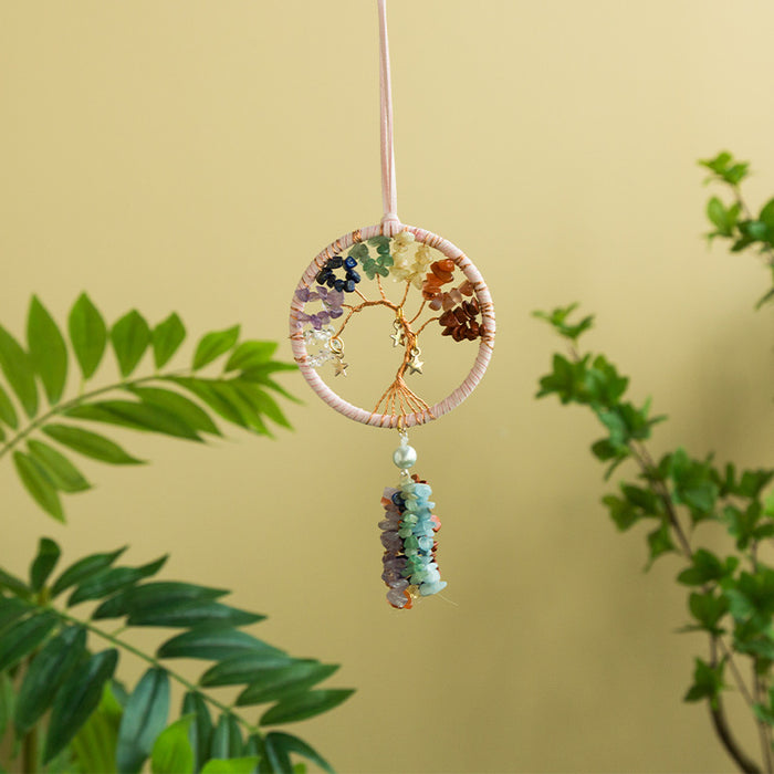 Wholesale high-end crystal stone car hanging hand-woven dreamcatcher MOQ≥2 JDC-DC-MYing009