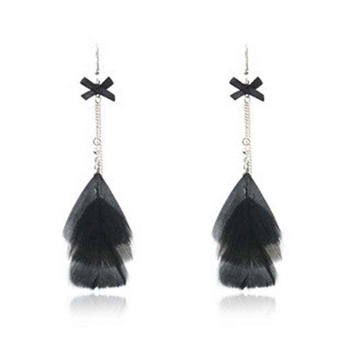 Wholesale Earrings Feather Color Long Multilayer JDC-ES-Yuhong010