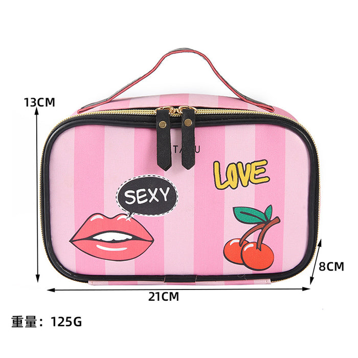 Wholesale Cosmetic bag PU leather polyester inner layer wash bag MOQ≥3 JDC-CB-Xiha001