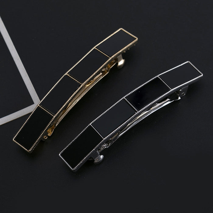 Wholesale Hair Clips Metal Black Acrylic Four Sections Elegant Spring MOQ≥2 JDC-HC-Jingjie040
