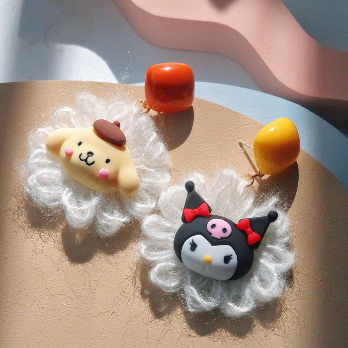 Wholesale Cartoon Cute Plush Flower Colorful Candy Earrings JDC-ES-XNWE001