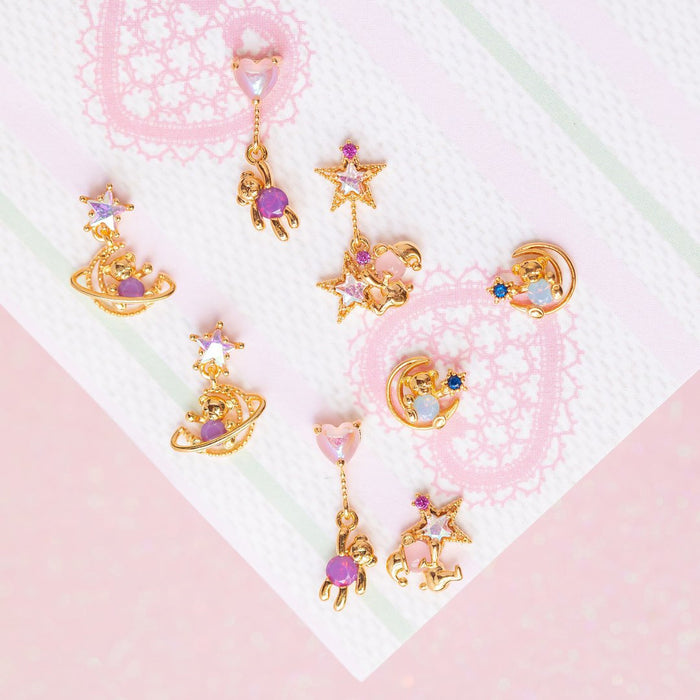 Wholesale Cartoon 18K Gold Jewelry Cute Bear Cloud Earrings JDC-ES-WB025