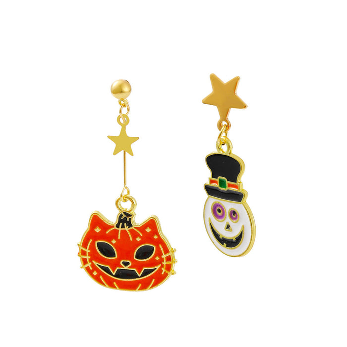 Wholesale Earring Alloy Pumpkin Head Ghost Halloween JDC-ES-KAN001