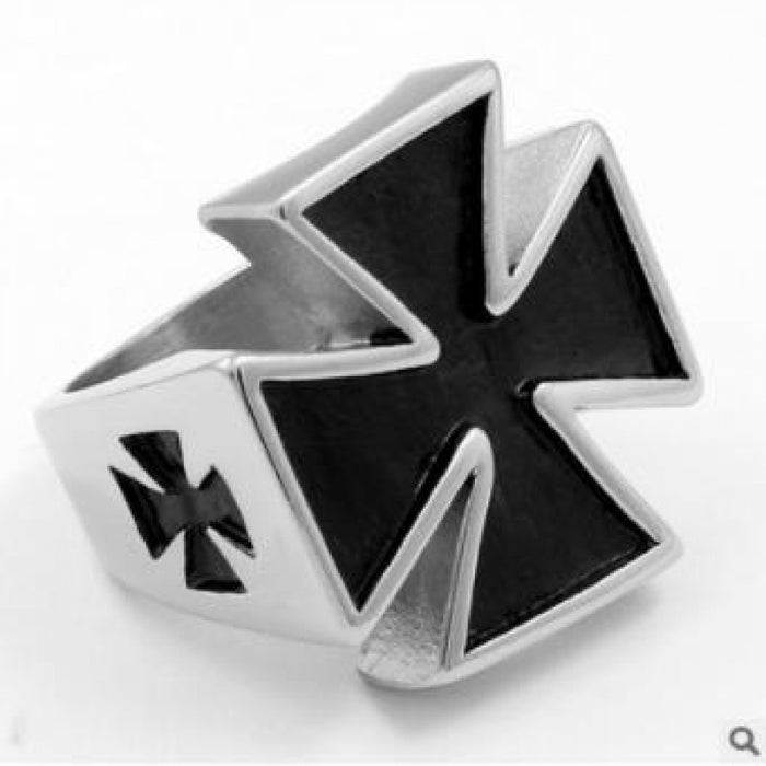 Wholesale Vintage Knights Templar Iron Cross Men's Ring MOQ≥2 JDC-RS-Fhong004