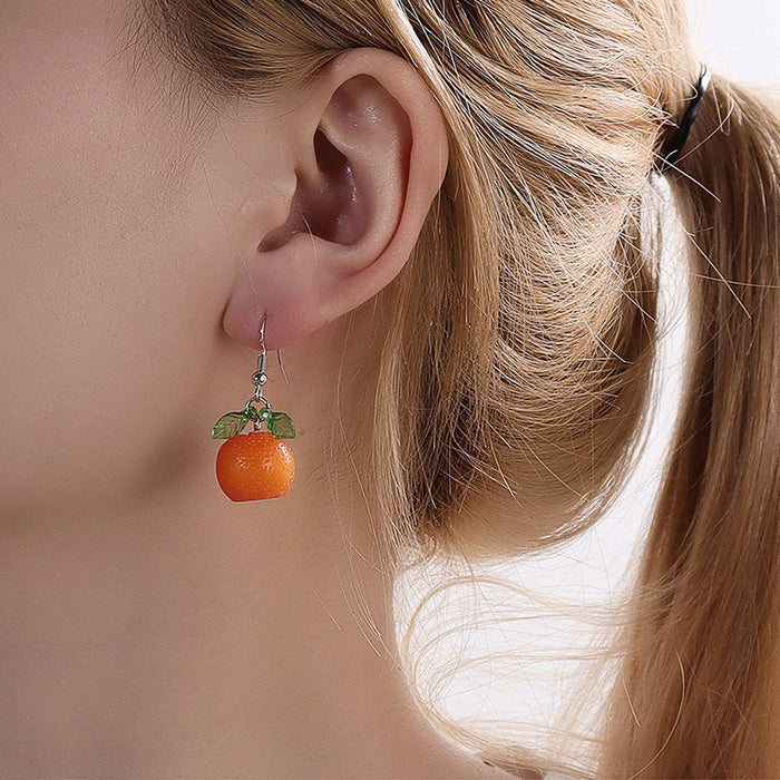 Wholesale Earrings Plastic Orange Country Style MOQ≥2 JDC-ES-qz006