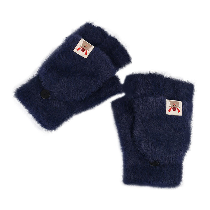 Wholesale Acrylic Imitation Mink Fleece Flip Cover Fingerless Warm JDC-GS-QinS004