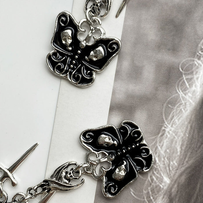 Wholesale Earrings Alloy Skull Bat Butterfly Stud Earrings MOQ≥2 JDC-ES-MAON006