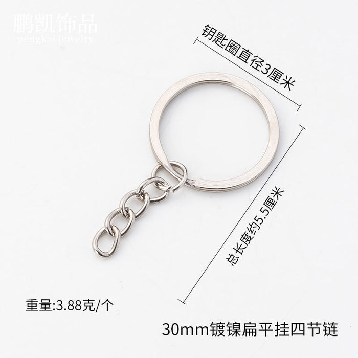 Wholesale Keychain Iron Handmade Material Four Section Chain Plating Keyring 10pcs JDC-KC-JuZ001