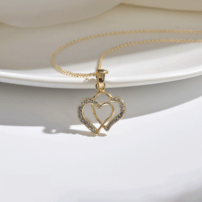 Jewelry WholesaleWholesale diamond hollow heart necklace women JDC-NE-XunO010 necklaces 循欧 %variant_option1% %variant_option2% %variant_option3%  Factory Price JoyasDeChina Joyas De China