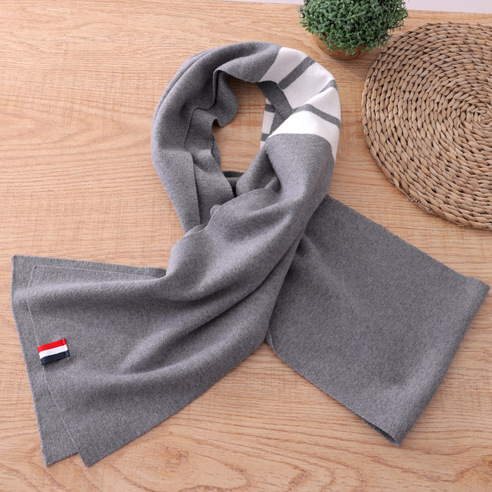 Wholesale Scarf Wool Warm Long Striped Casual Four Bars (F) JDC-SF-Maibang001