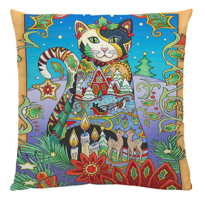 Venta al por mayor de almohada Arte Mural Cat Rintor Cotton Linen abrazo JDC-PW-JIONGKUN007