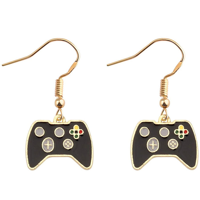 Wholesale PS Game Console Handle Metal Earrings MOQ≥3 JDC-ES-Caitao019
