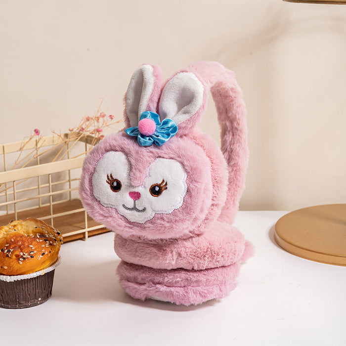 Wholesale Earmuff Thick Plush Windproof Warm Retractable Cartoon Rabbit MOQ≥2 JDC-EF-JiaH001