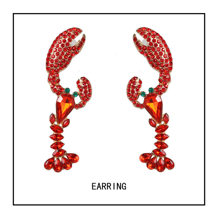 Jewelry WholesaleWholesale Metal Rhinestone Lobster Earrings JDC-ES-LIUM004 Earrings 榴芒 %variant_option1% %variant_option2% %variant_option3%  Factory Price JoyasDeChina Joyas De China