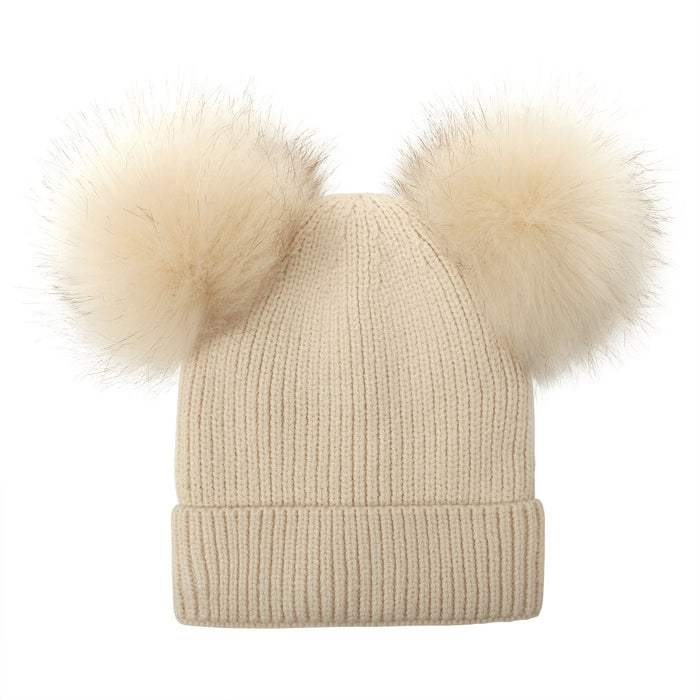 Wholesale Hat Wool and Fleece Double Wool Ball Parent-child Hat MOQ≥2 JDC-FH-Xiami003