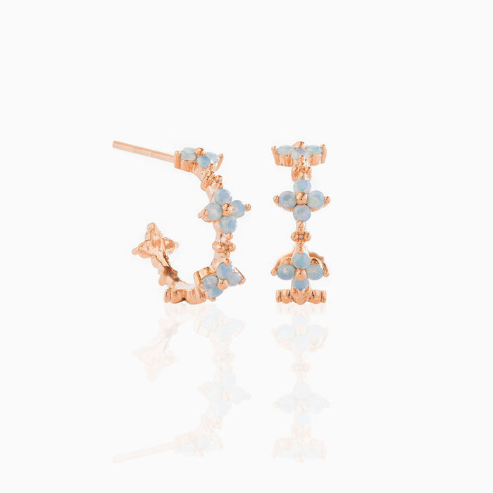 Wholesale Copper Plated 18K Real Gold Flower Earrings JDC-ES-WB026
