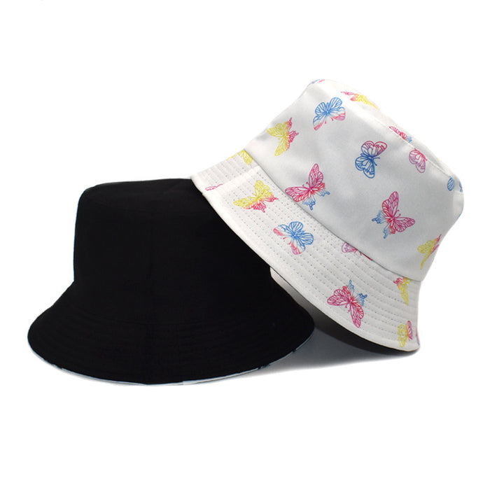 Wholesale hat fabric summer colorful butterfly print MOQ≥2 JDC-FH-ShunMa006