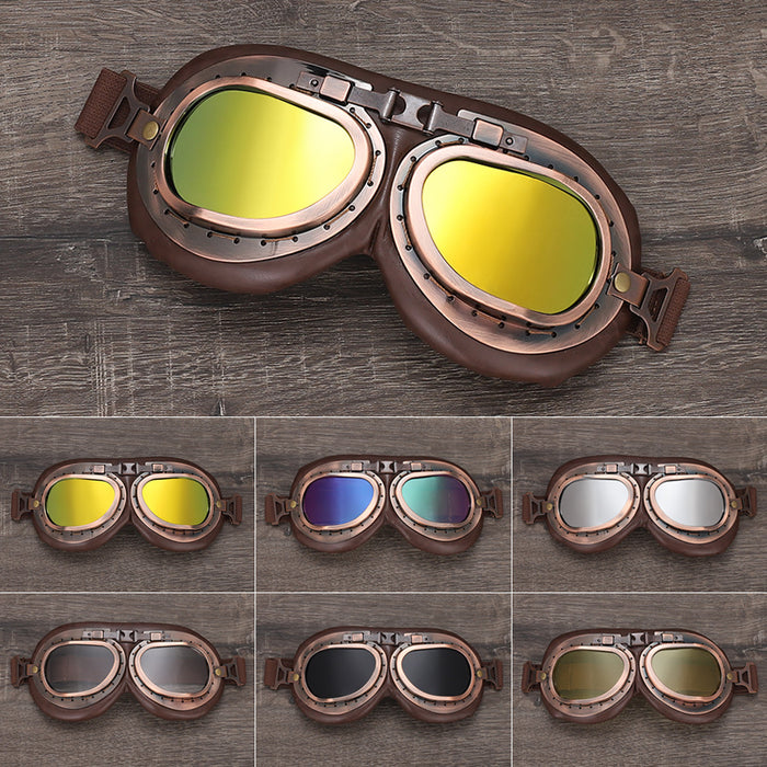 Wholesale Goggles ABS PU Frame PC Lens Retro Windproof Motorcycle MOQ≥2 JDC-SG-XunLong004