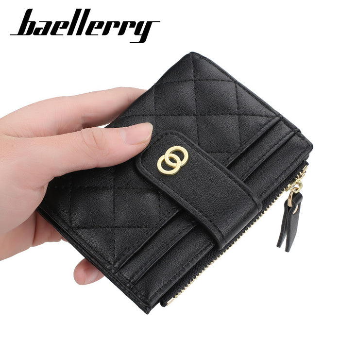 Wholesale Wallet PU Leather Women's Rhombus Multi-Card Embroidered Coin Purse JDC-WT-Zhengxin015