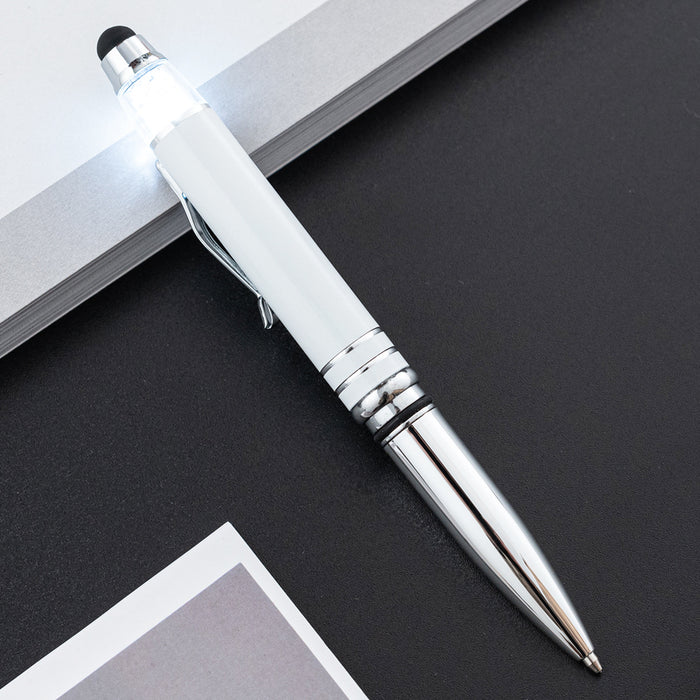 Pen de luz LED de metal al por mayor Pantalla táctil multifuncional Pen Pen JDC-BP-Huah042