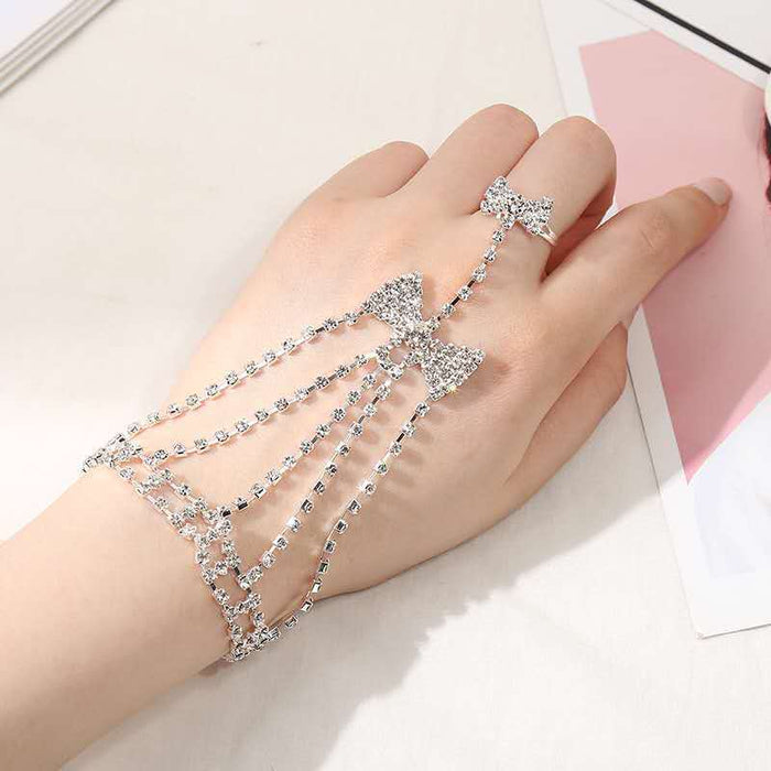 Wholesale Bracelet Rhinestones Back Chain Bridal Wedding Accessories MOQ≥2 JDC-BT-TianZ001