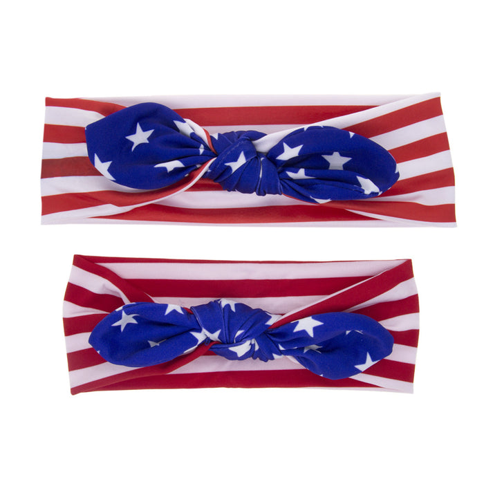 Wholesale 4th of July Independence Day Parent-Child Headband Rabbit Ears Two Piece Set JDC-HD-QiuN002