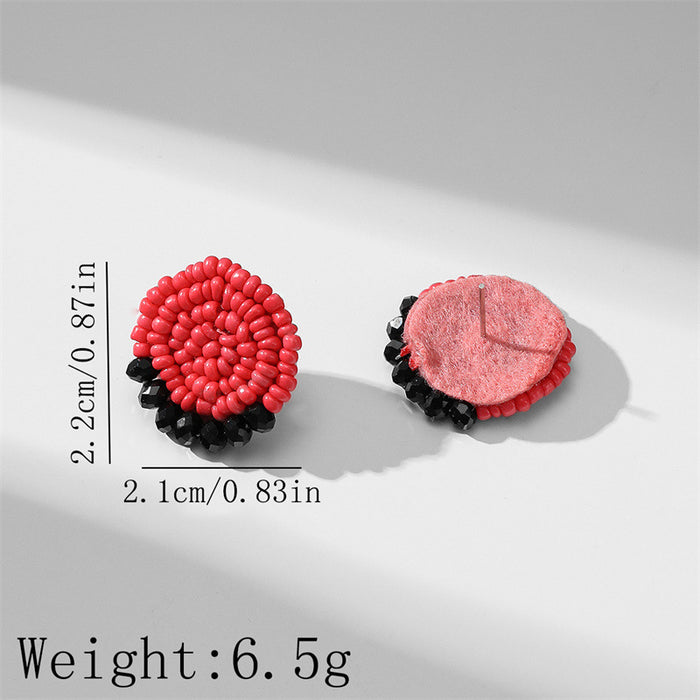 Wholesale Earrings Rice Beads Bohemian Geometric Crystal Stud Earrings JDC-ES-GuTe047
