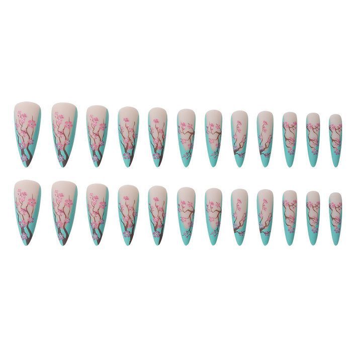 Wholesale Tiffany Blue Plum Blossom Nail Stickers JDC-NS-SHao003
