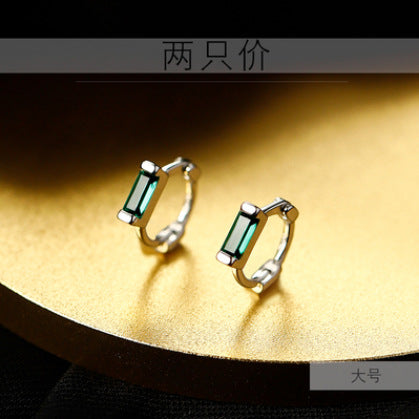 Wholesale Earrings Silver Emerald Stud Earrings MOQ≥2 JDC-ES-congz025