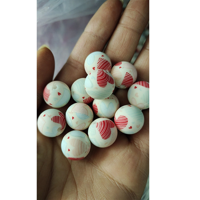 Wholesale  20PCS Valentine's Day Silicone Beads JDC-BDS-HongZhou001