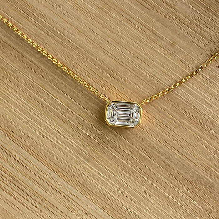 Jewelry WholesaleWholesale single diamond rectangular zircon necklace JDC-NE-Caos007 Necklaces 曹适 %variant_option1% %variant_option2% %variant_option3%  Factory Price JoyasDeChina Joyas De China