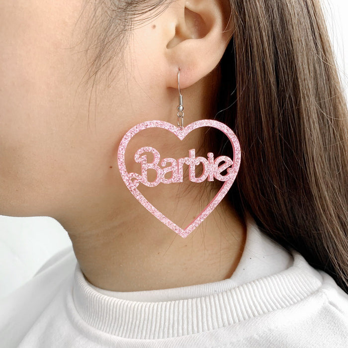 Jewelry WholesaleWholesale acrylic heart-shaped earrings JDC-ES-XUEP015 Earrings 雪帕 %variant_option1% %variant_option2% %variant_option3%  Factory Price JoyasDeChina Joyas De China
